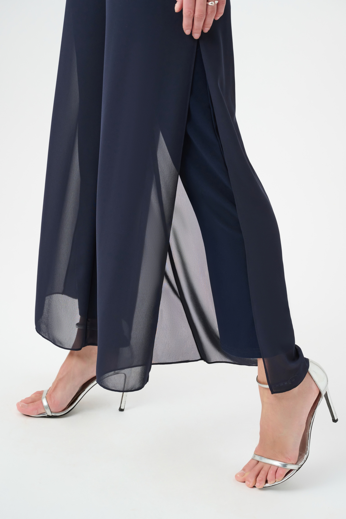 Chiffon Wide-Leg Pull-On Pants 264729
