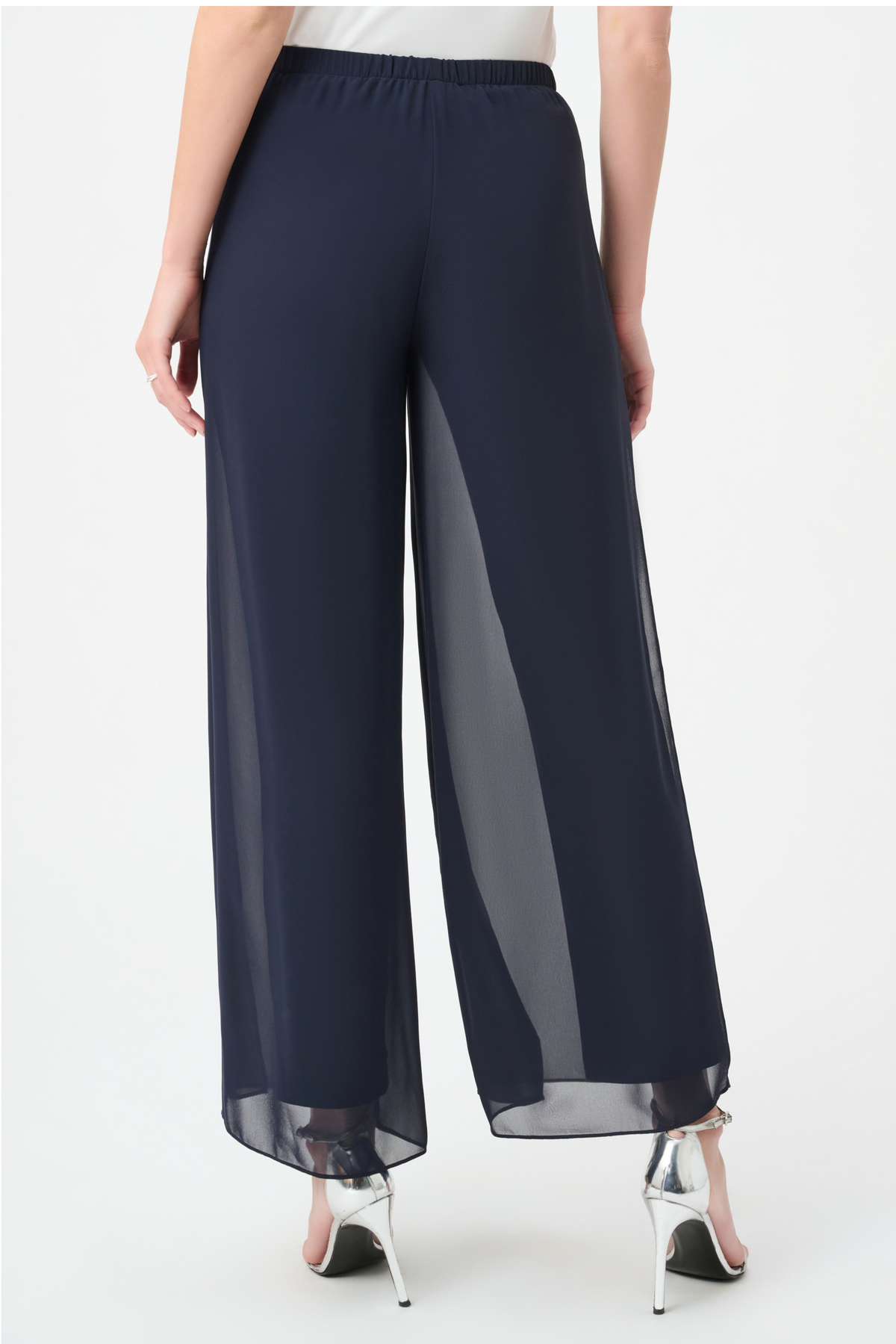 Chiffon Wide-Leg Pull-On Pants 264729