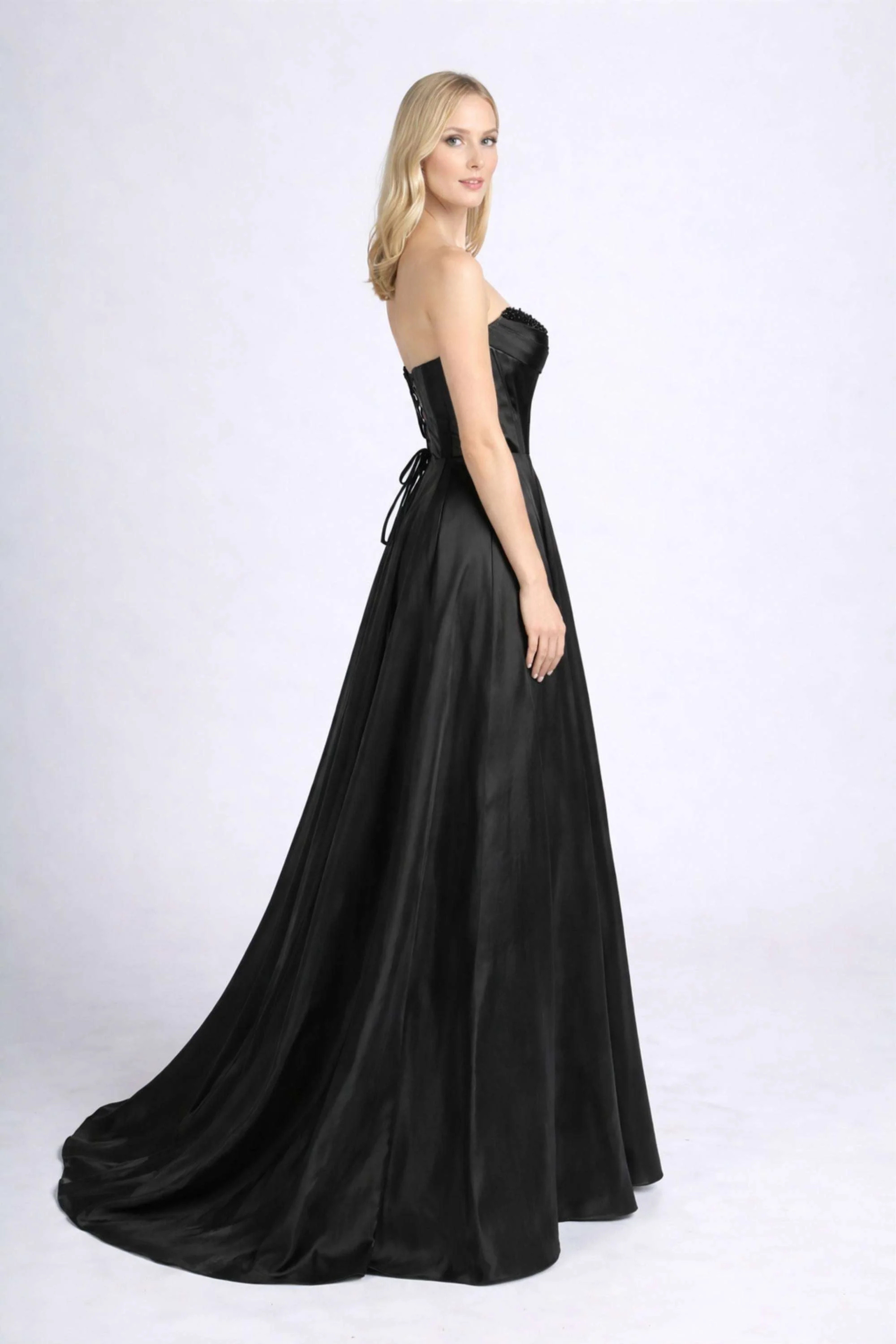 Amaya Strapless Pearl Ballgown