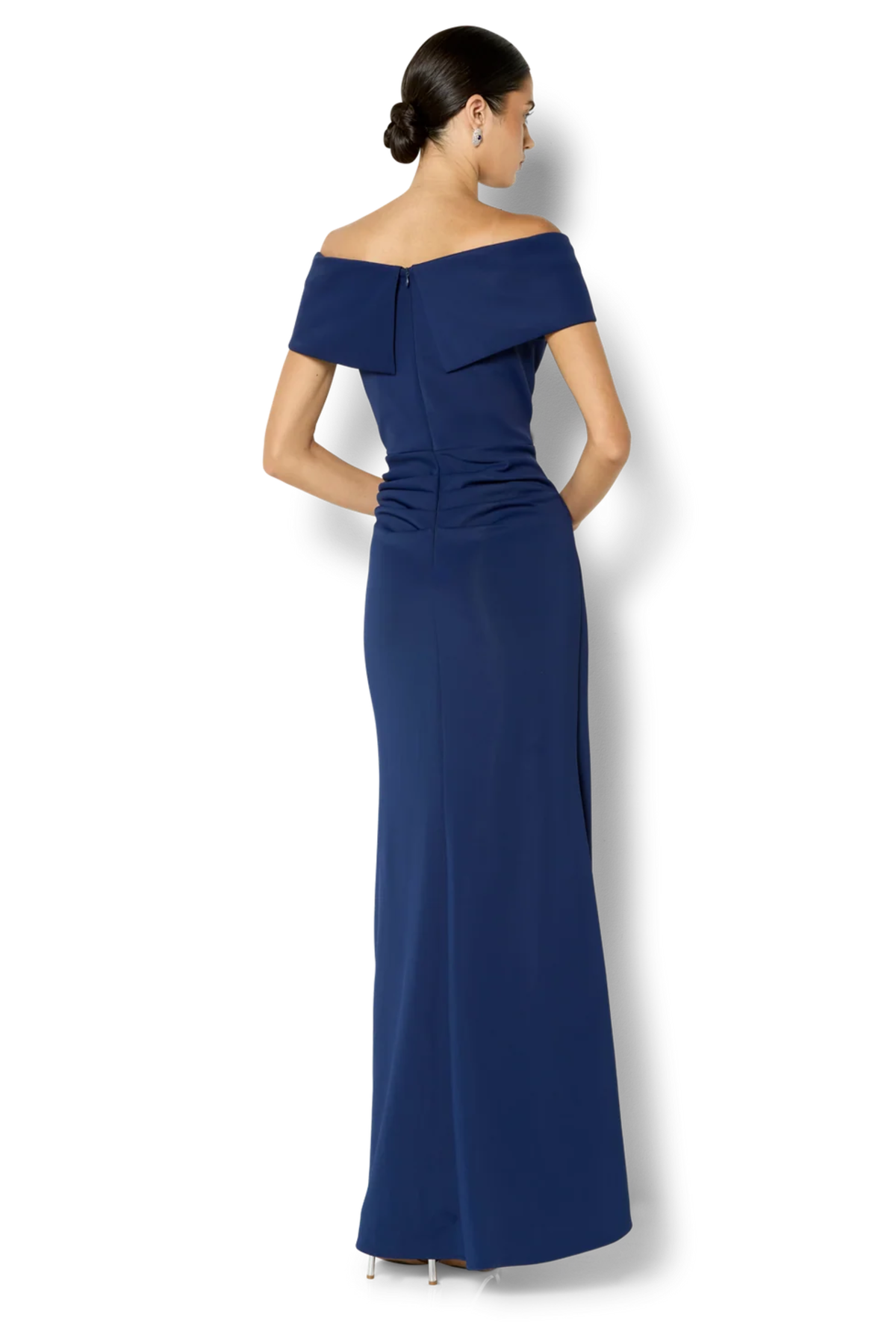 Delana Navy Off Shoulder Gown
