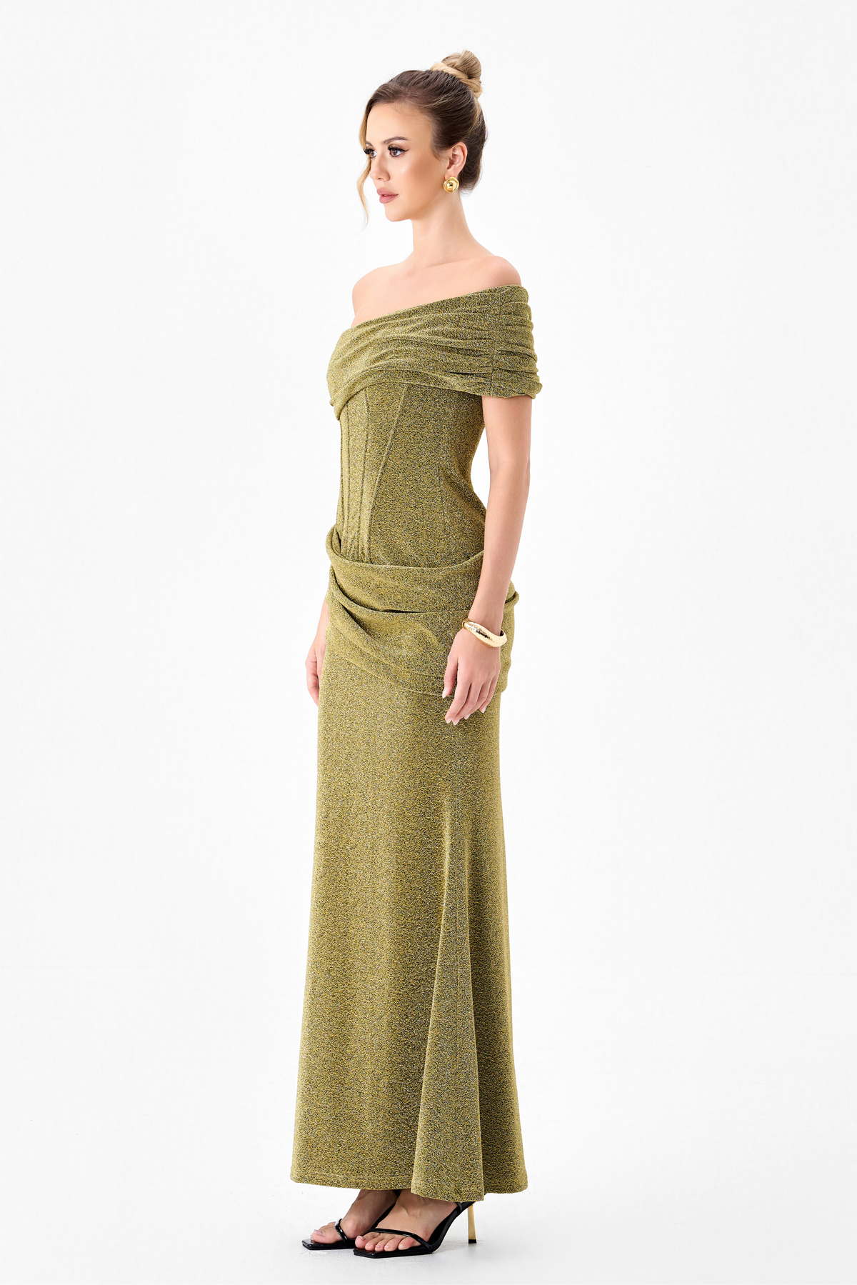 Julita Corset Draped Maxi Dress