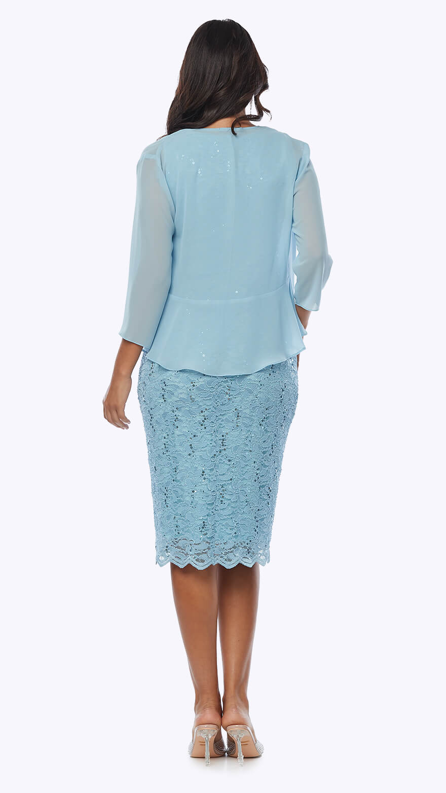 Stretch Sequin Dress with Chiffon Jacket JH0097