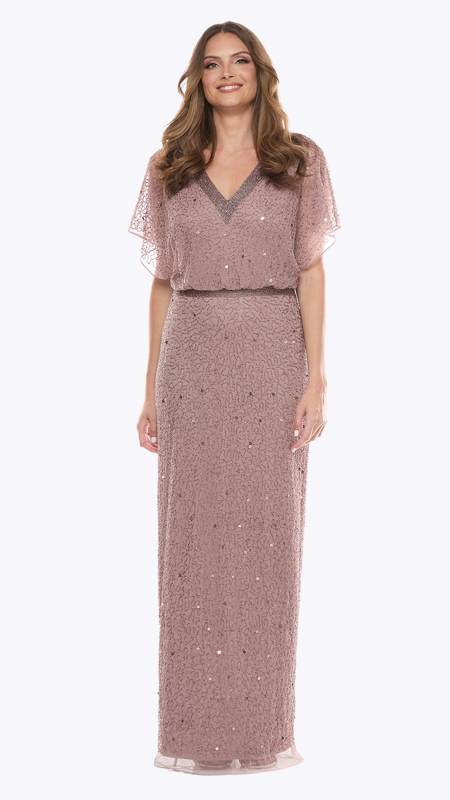 Batwing Beaded Gown JH0504