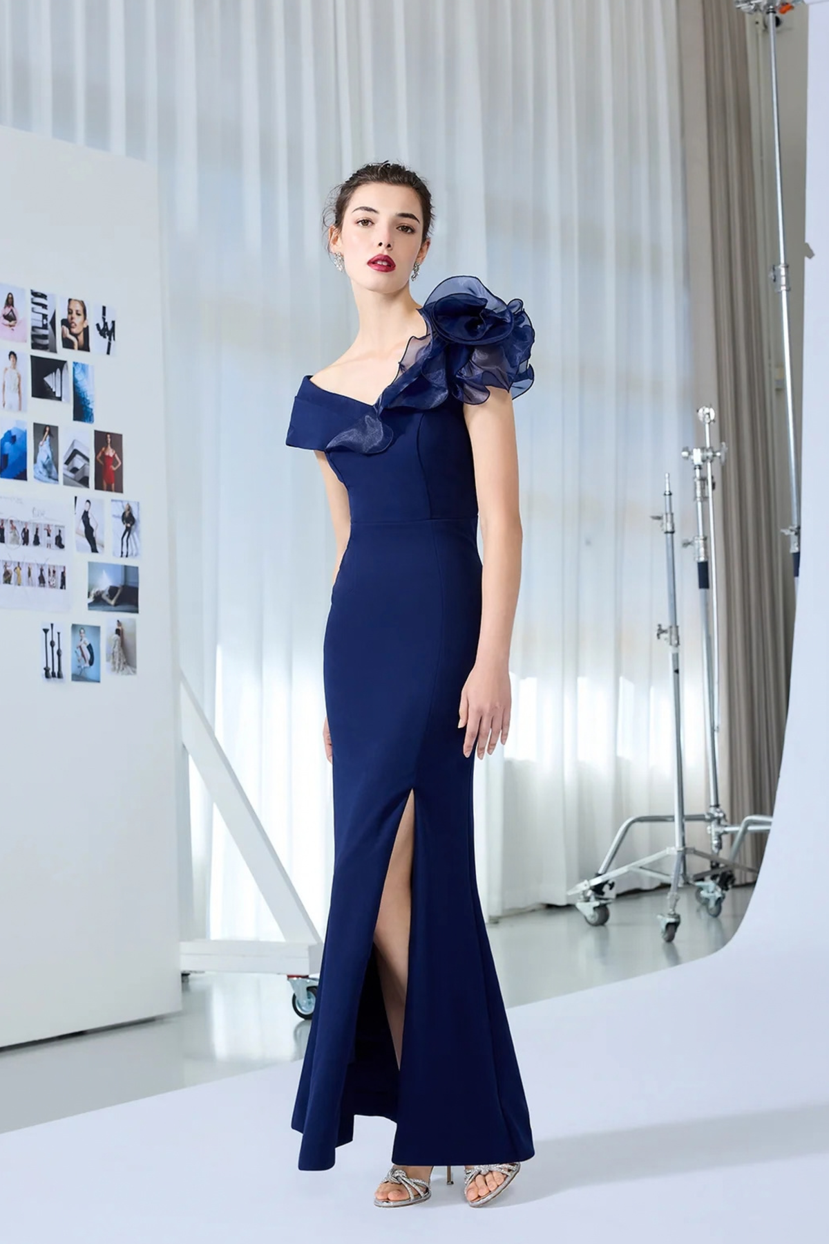 Lucia Navy Organza Gown