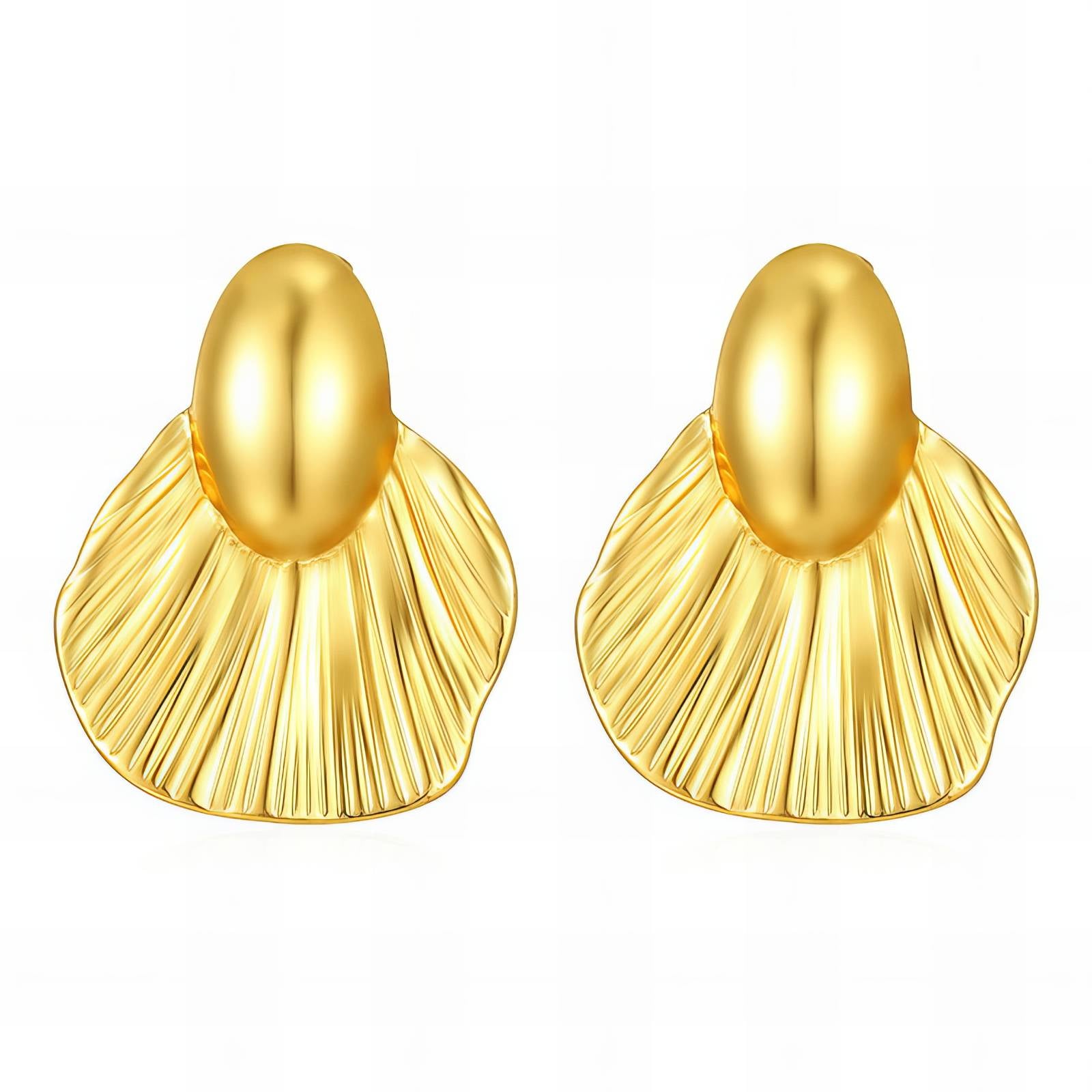 Leaf Gold Stud Earrings