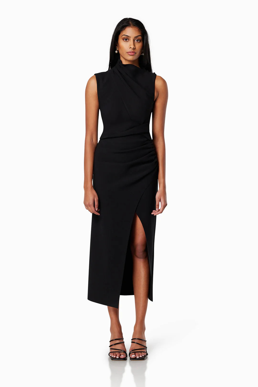 genoa midi dress Genoa Denim Midi Dress in Mid Blue