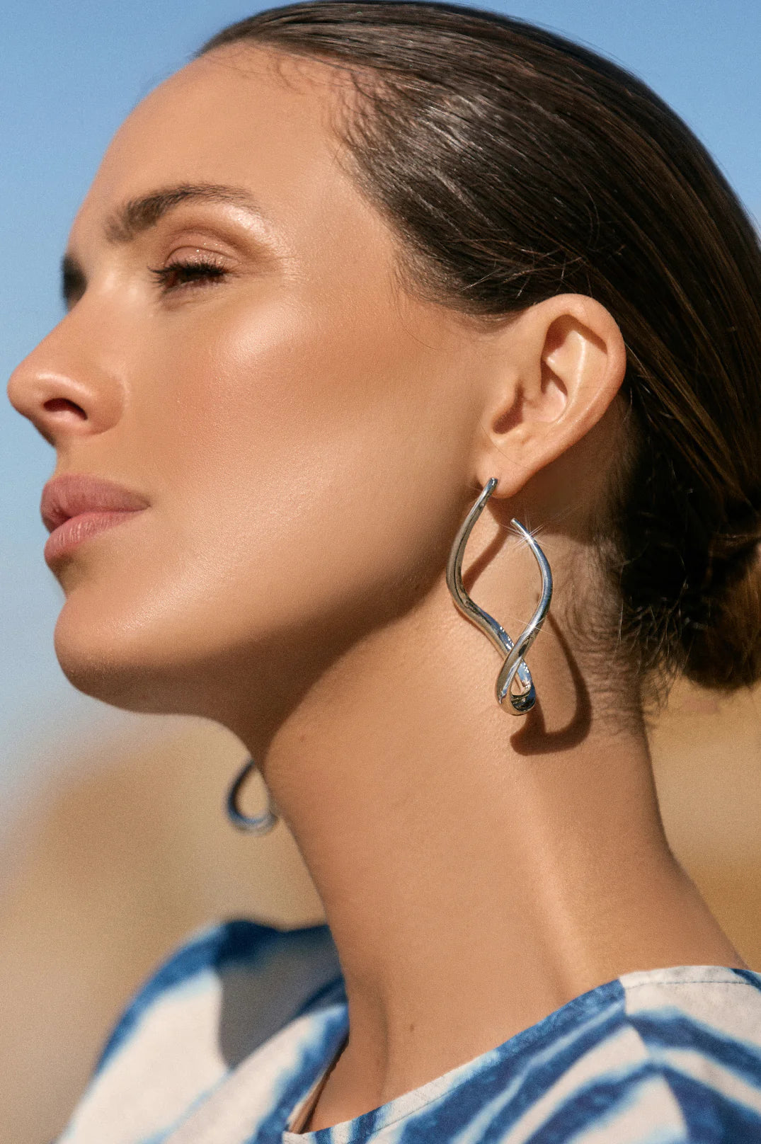 Statement Metal Geo Hoop Earrings