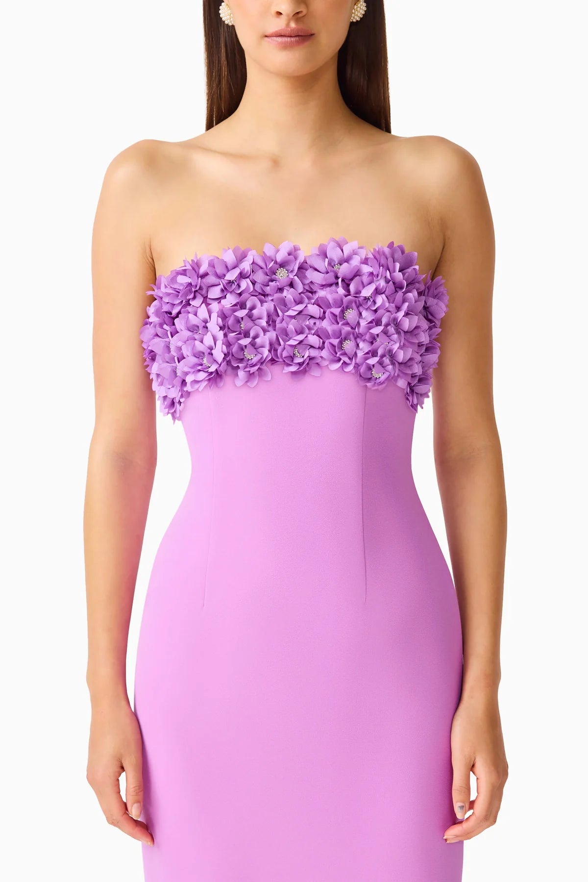 Solenne Column Midi Dress in Purple