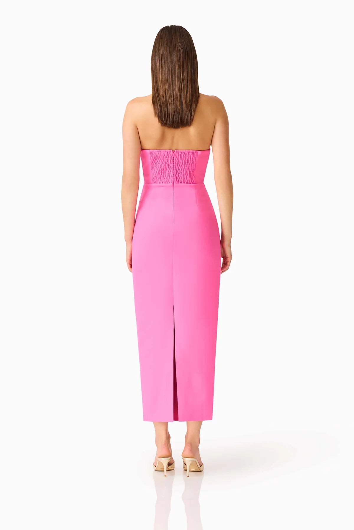 Laurentia Strapless Column Midi in Pink