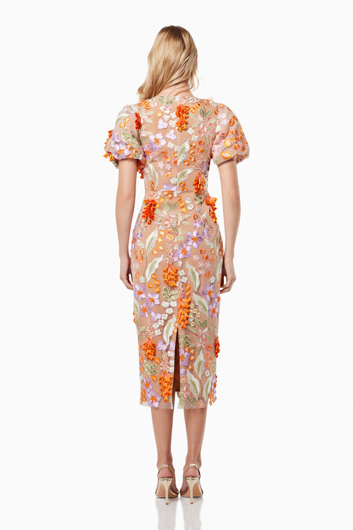 Remix 3D Floral Midi Dress