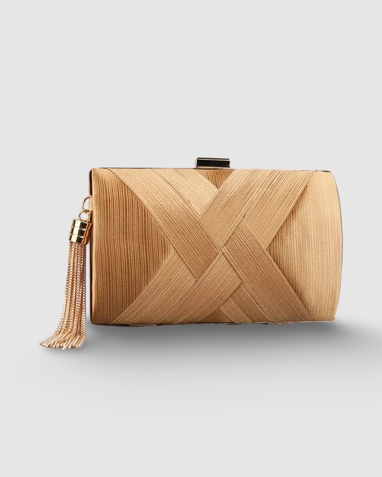 Woven Tassel Clutch