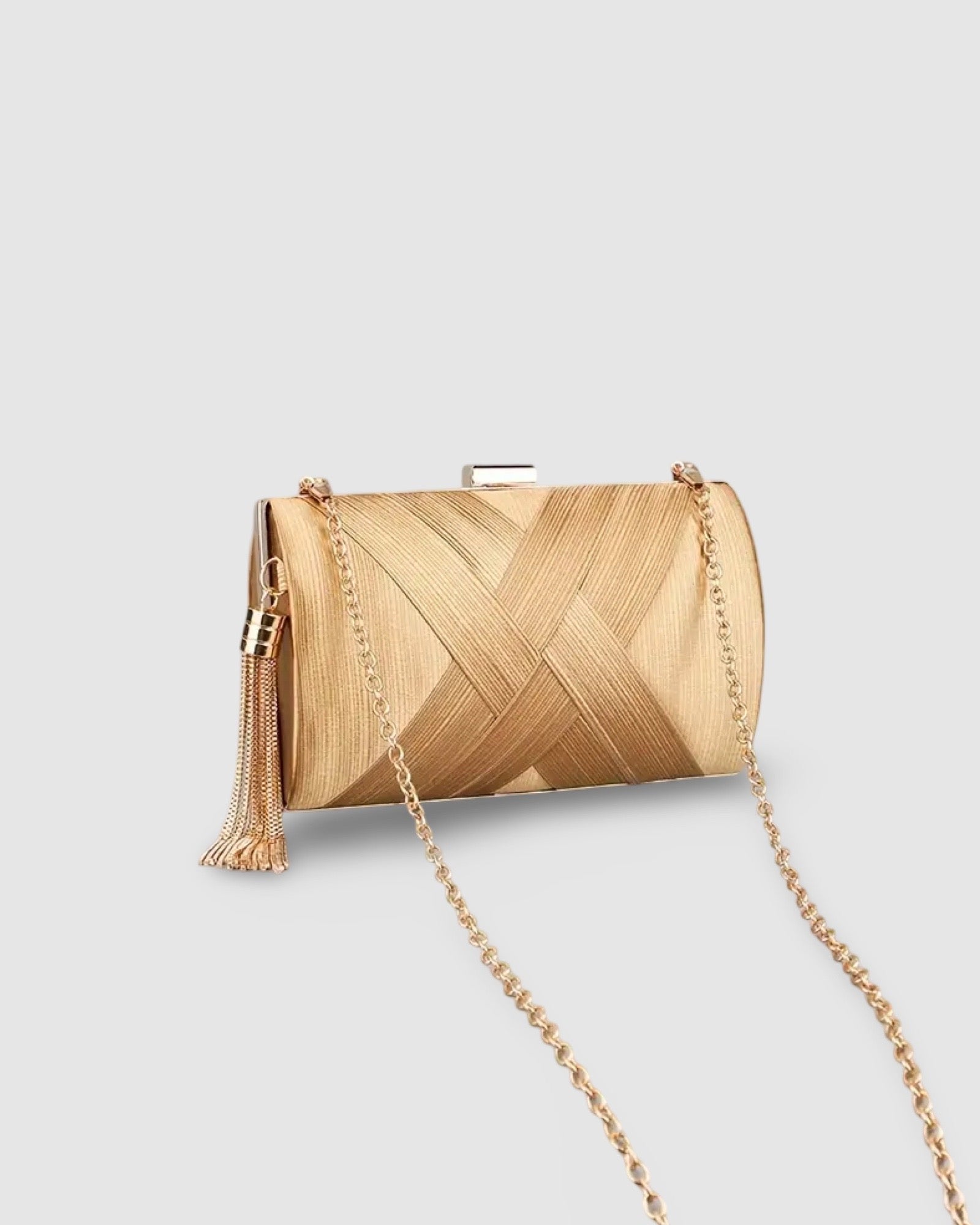 Woven Tassel Clutch