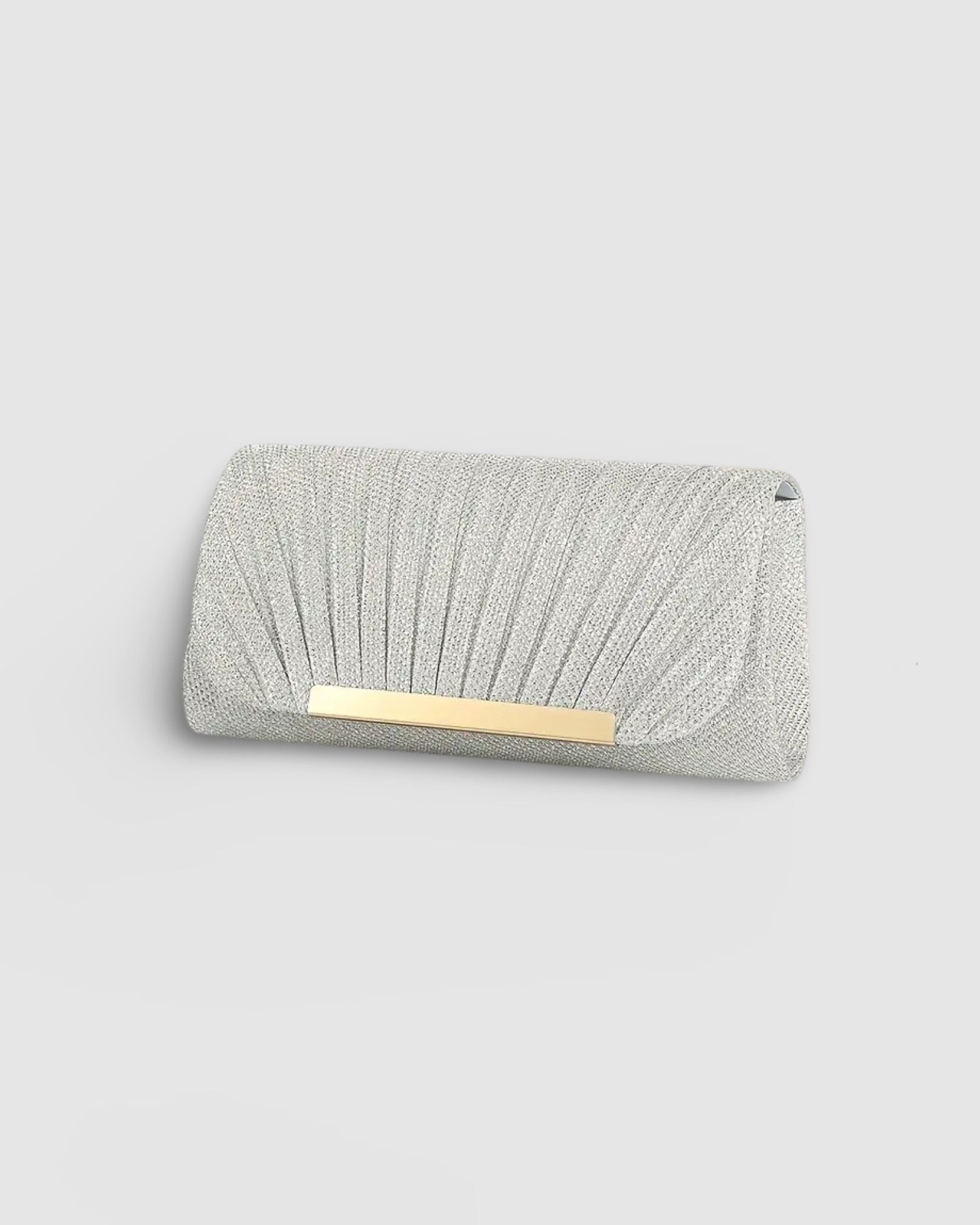 Glitter Ruched Evening Clutch