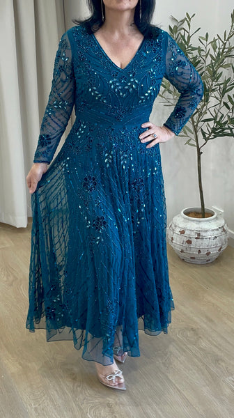 hobbs jada beaded dress BABEYOND La Revue NGre Beaded Hem Evening Gown, Evening Gowns, Black / Dark Gold