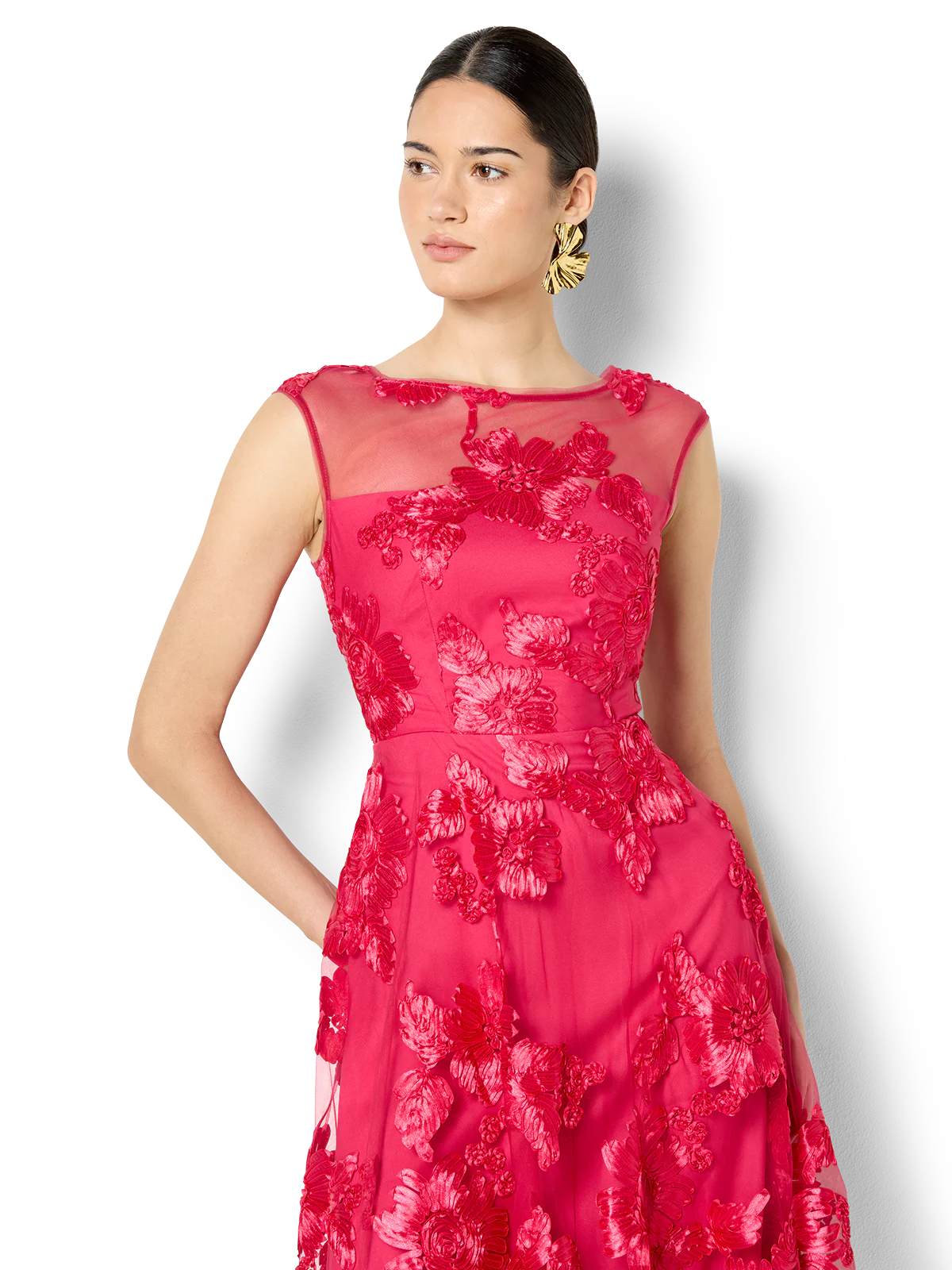 Isha Ribbon Lace Midi Dress