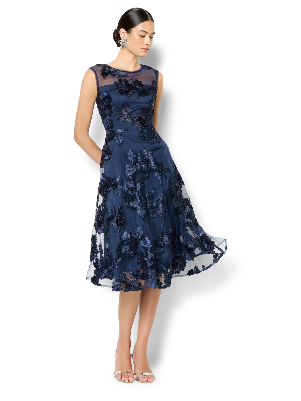 Isha Ribbon Lace Midi Dress