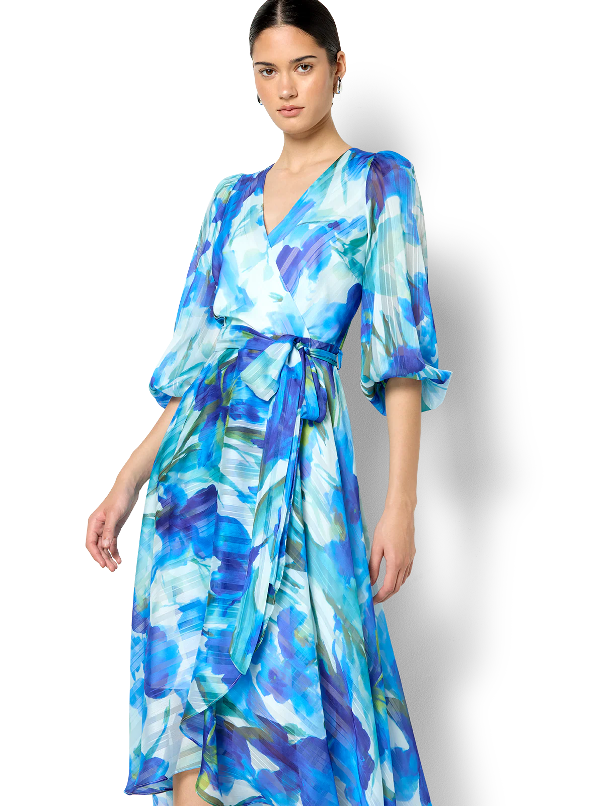 Loreta Sapphire Floral Print Dress