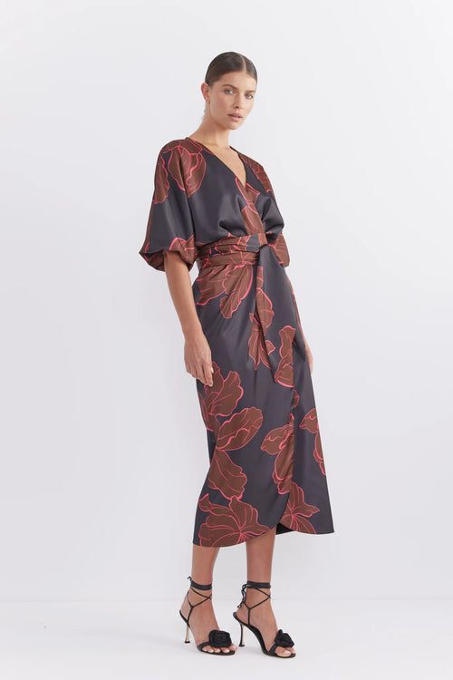 Farah Wrap Midi Dress