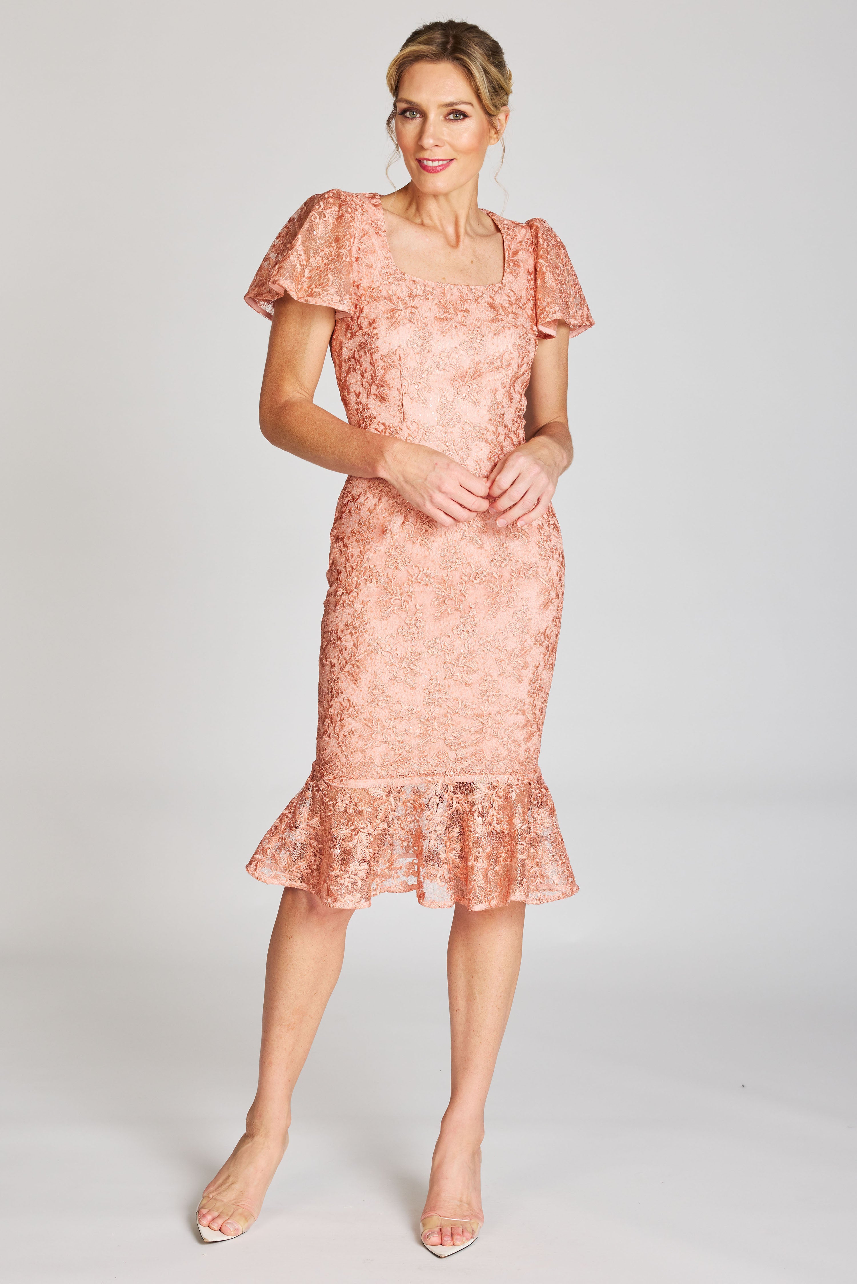 pink ruby dresses Ruby Satin Dress with Scarf