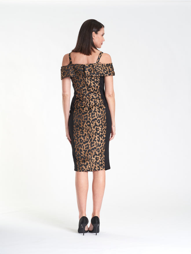 Leopard Love Off Shoulder Dress