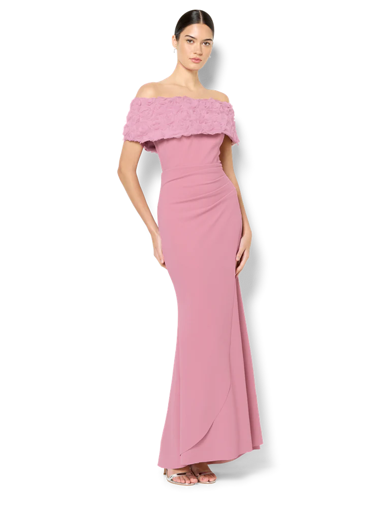 Toni Pink Off The Shoulder Gown