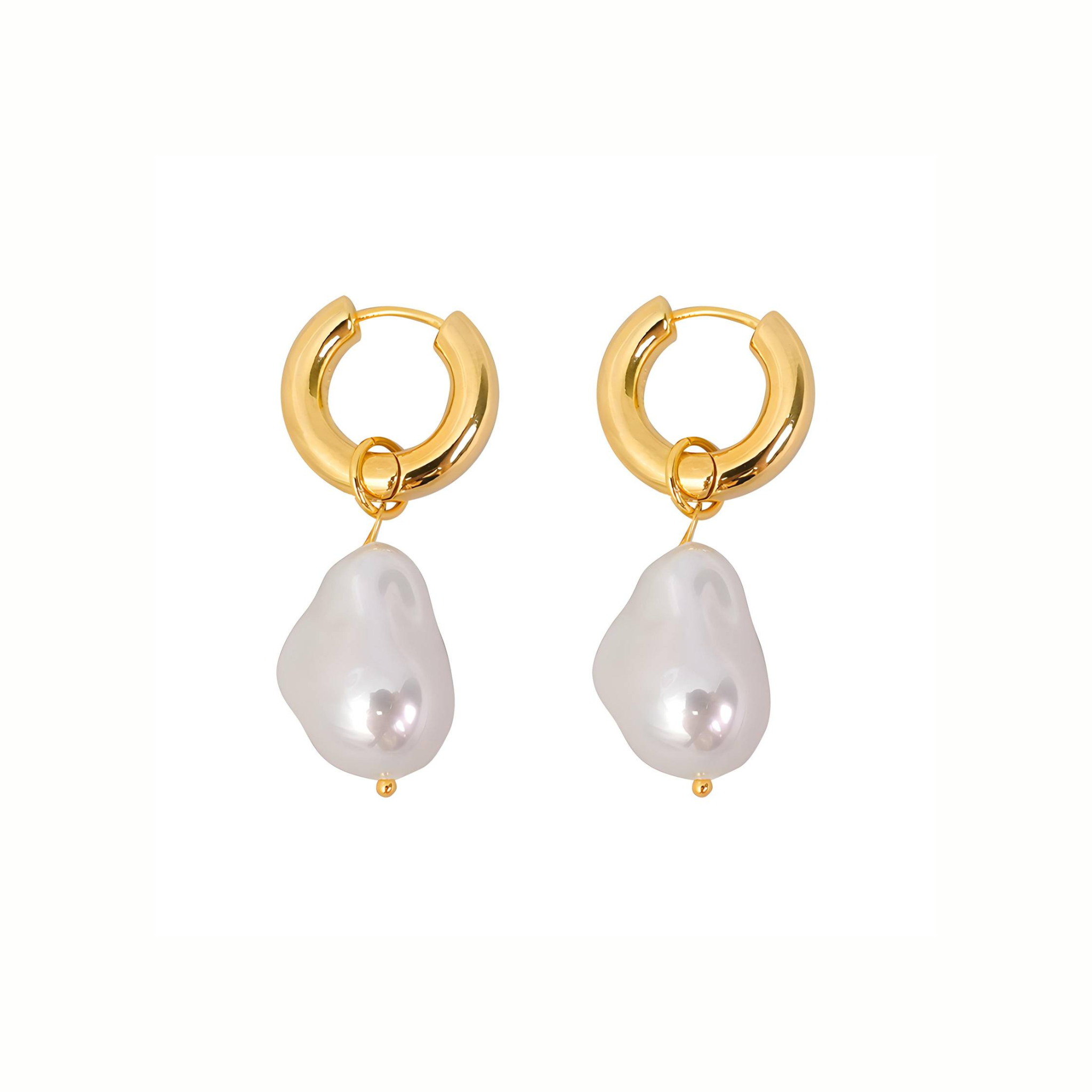 Gold Pearl Drop Earrings