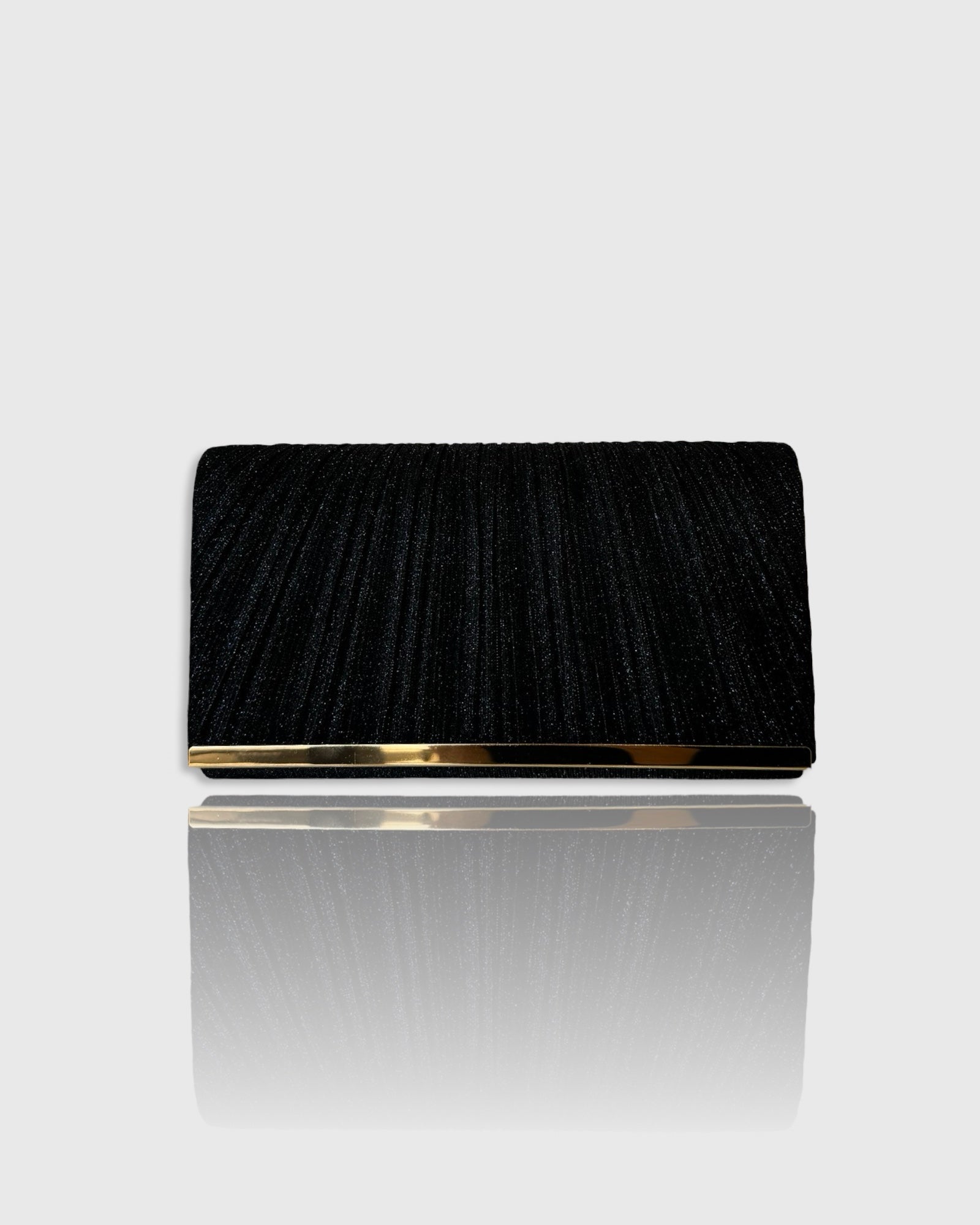 Glitter Ruched Evening Clutch