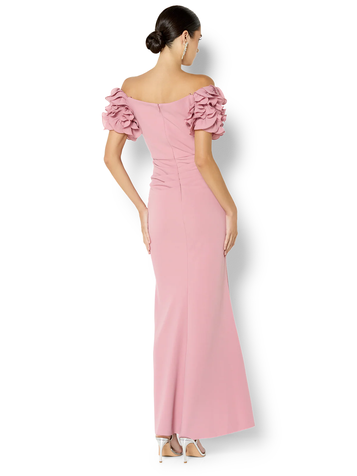Diana Ruffle Sleeve Gown in Navy