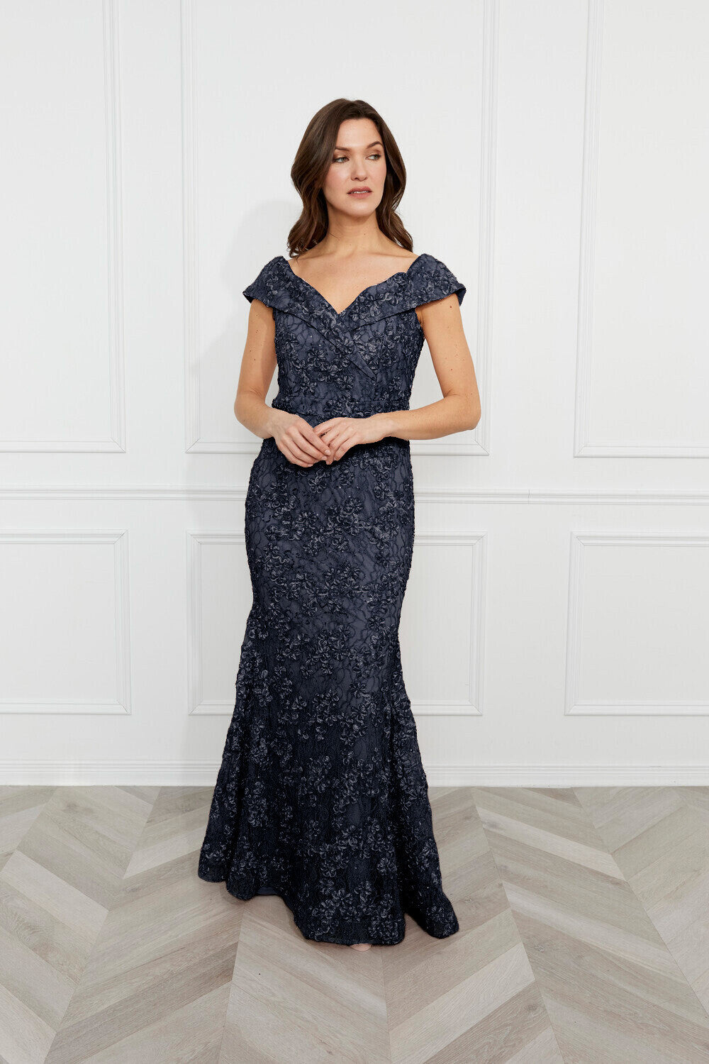 Off Shoulder Sequin Lace Dress 259716