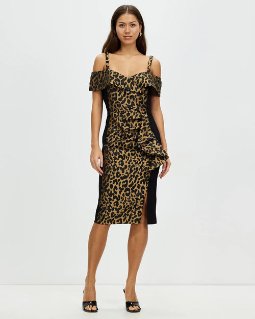 Leopard Love Off Shoulder Dress