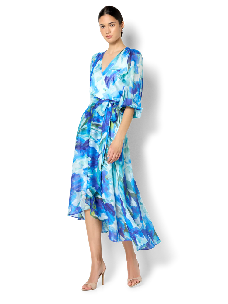 Loreta Sapphire Floral Print Dress