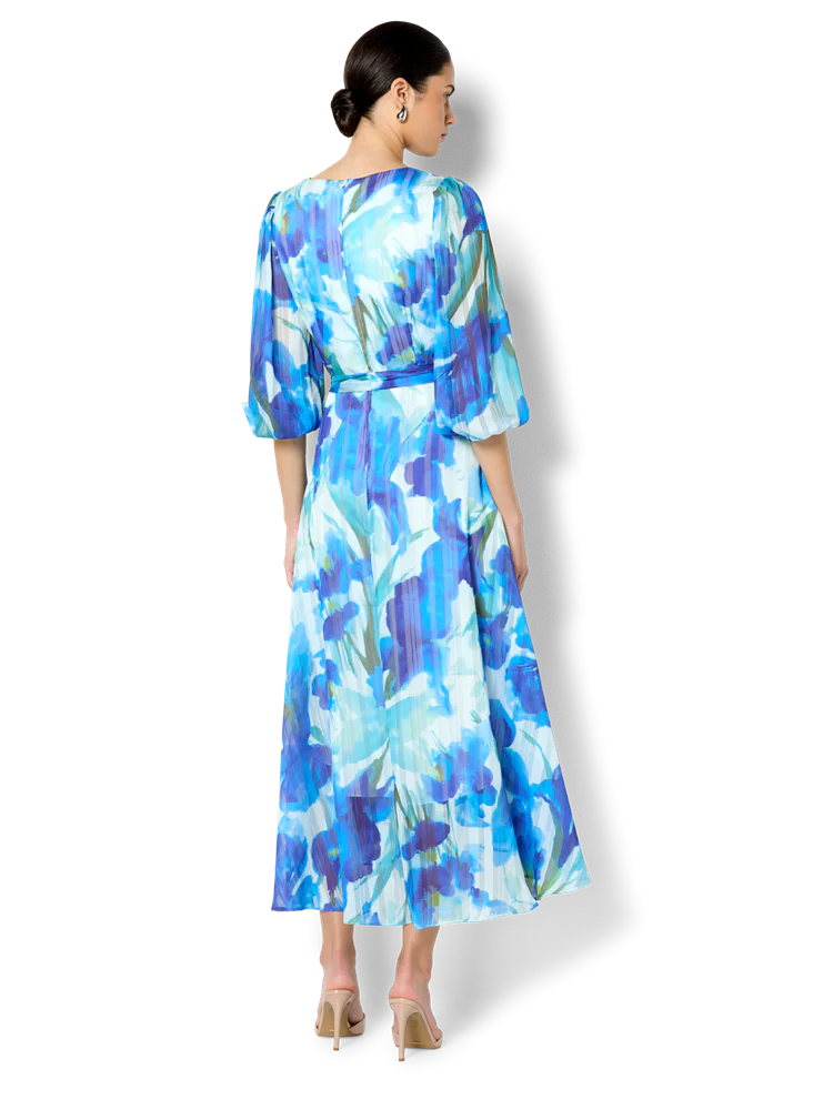 Loreta Sapphire Floral Print Dress