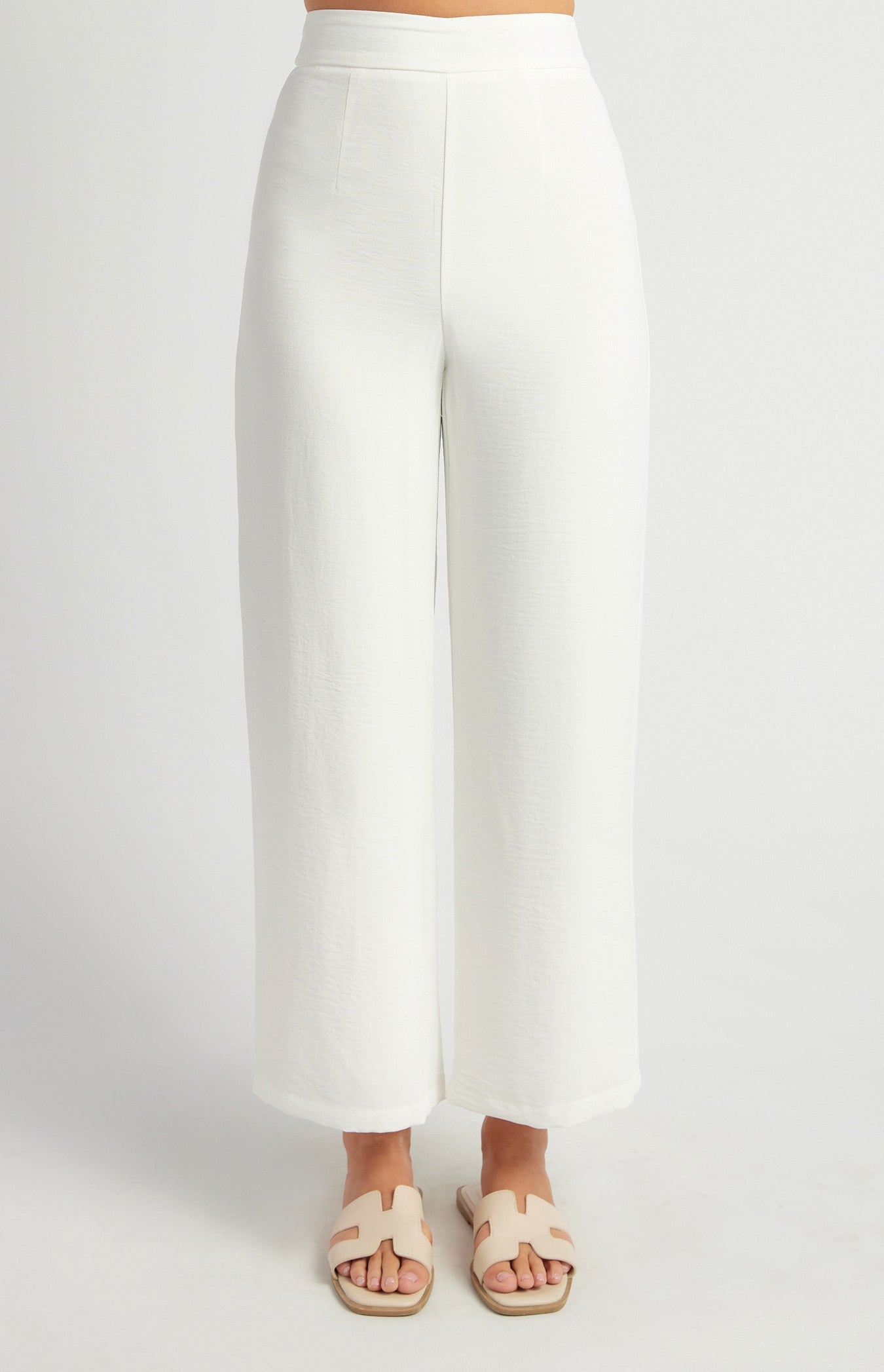 Textured Wide Leg Pants